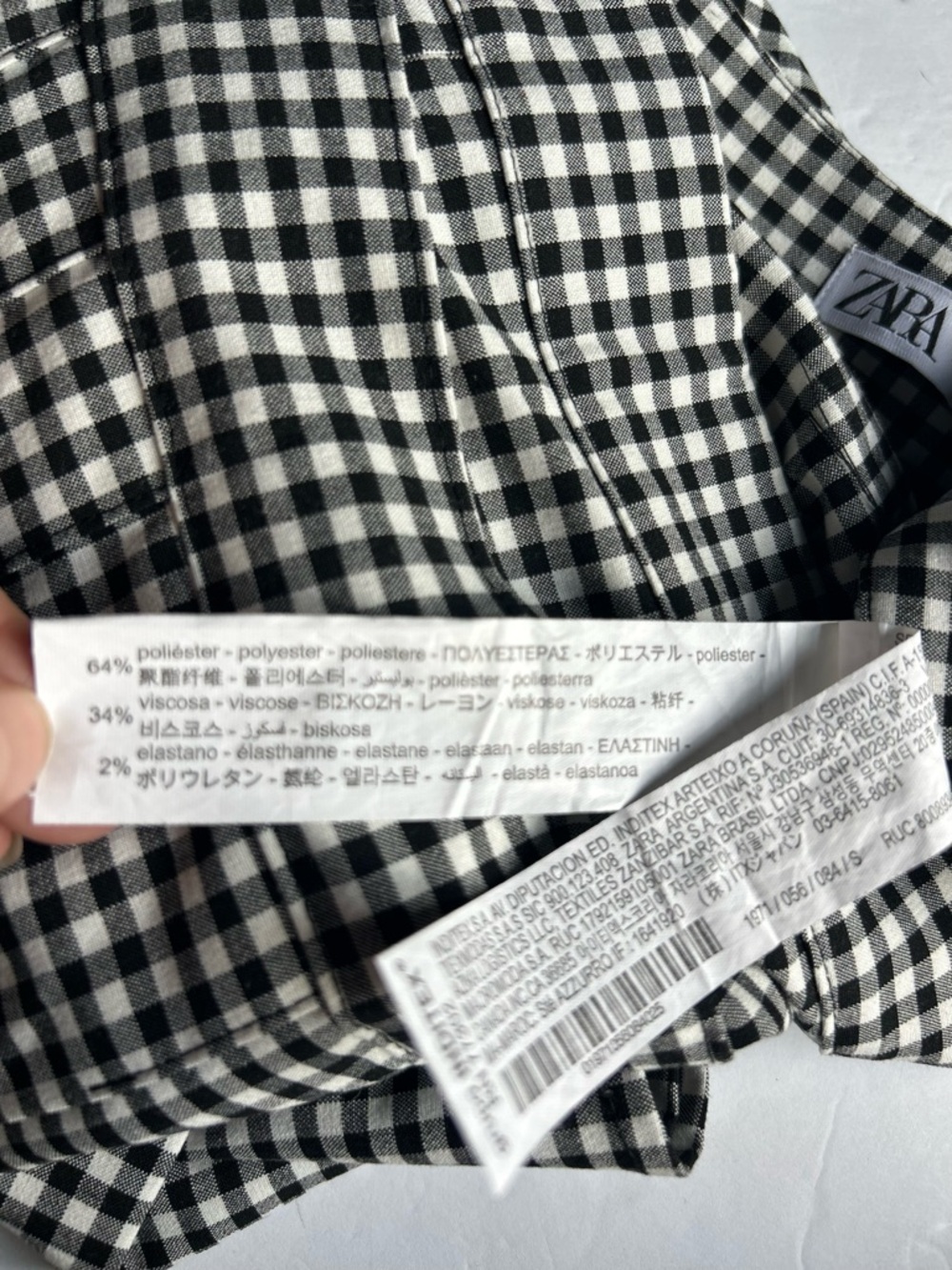 Zara gingham box pleat skort S - Picture 6 of 9